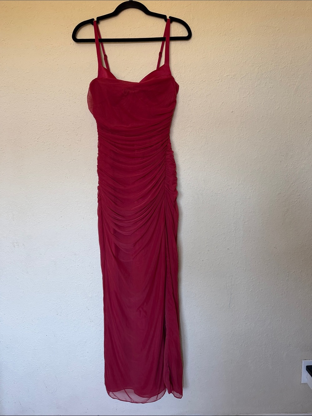 House of Cb LINI Deep Red Stretch Mesh Corset Maxi Dress Size M NWOT - Picture 7 of 11